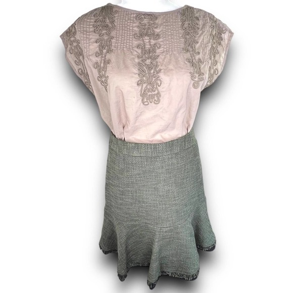 Free People Tan / Nude Embroidered Quills Cropped Top Size Small - Picture 3 of 16